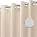YISURE Beige Linen Shower Curtain 84 Inches Long, No Hook Needed Heavy Duty Fabric Shower Curtain for Bathroom, 72x84