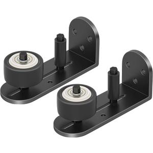 2PCS Sliding Barn Door Floor Guide, Quiet Bearing, Barn Door Adjustable Rubber Rollers, Barn Door Floor Track, Flush Bottom, Round Edge Design, 4.49" L*1.57" W*1.97" H