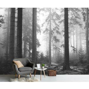 PYFFYP- Dark Foggy Forest Wallpaper murals for Bedroom(Not Peel and Stick)