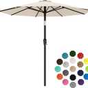 AreShark 9 FT Patio Umbrella for Outdoor, Outdoor Table Umbrella with Push Button Tilt and Crank, Outdoor Patio Umbrellas with 8 Sturdy Ribs for Market, Garden, Pool (Cream-white)
