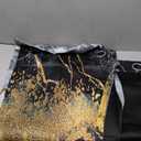 Blackout Curtains Black Grey Gold Marble Window Drapes Fluid Gold Foil Gothic Window Curtains Modern Abstract Art Window Treatments for Youth Living Room Bedroom Kitchen, 21x63 inch, 2 Panels