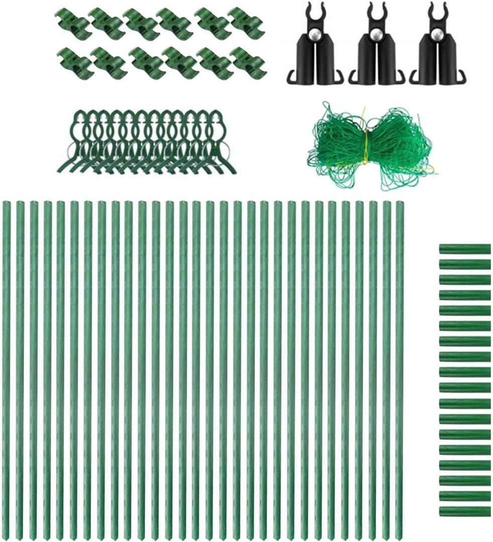 Cucumber Trellis Plant Support Foldable A Frame Garden Trellis with Netting for Cucumber Tomato Grape Raised Bed Yards Garden