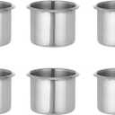 10 Regular Silver Drop-in Cup Holders for Poker and Card Tables- 2.3 in Tall x 3.18 in Wide, for Beer & Water Bottles, Cans (Small (Pack of 10))