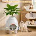 Gimars Hidden Litter Box with Faux Plant, Stainless Steel Litter Box Enclosure, 18.9" L x 18.9" W x 21.7" H Decorative Cat Litter Box Furniture, Odor Control, Easy to Clean