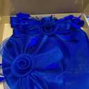 dressfan Wide Brim Fascinator Derby Hats for Women,20s Detachable Flower Hat with Headband for Derby Church Wedding Tea Party (Blue)