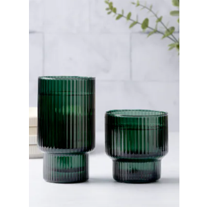 Core Home Ribbed Cooler Glass - Green
