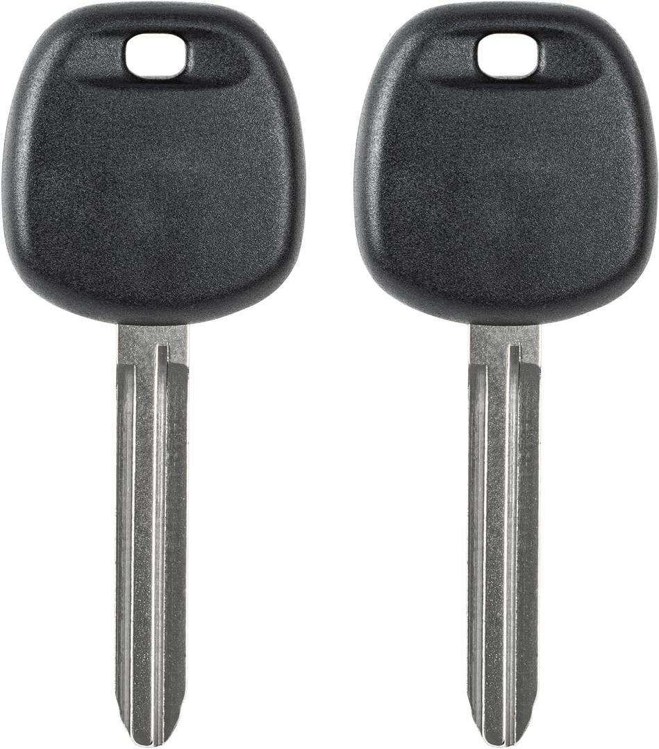 Vurkcy 4D-67 TOY44D-PT Chip Transponder Ignition Car Key Replacement for 2003-2010 Toyota 4Runner Camry Corolla Highlander Rav4 Sienna Tacoma Tundra Scion, New Uncut, 2Pcs, Locksmith Required