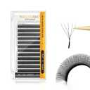 NAGARAKU 5D W Shape Eyelash Extension Supplies Natural Soft Volume 0.07mm C curl 11mm Premade Fans Faux Mink Matte Black Cluster Easy Fanning False Lashes