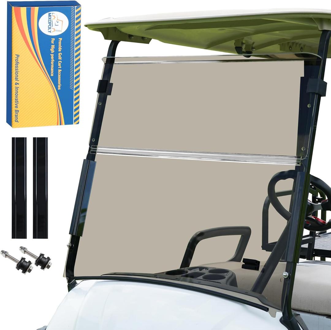 Golf Cart 3/16"(5MM) Thick Windshield Replacement for Yamaha Drive2 (2017-Up) Tinted Folding Acrylic Foldable