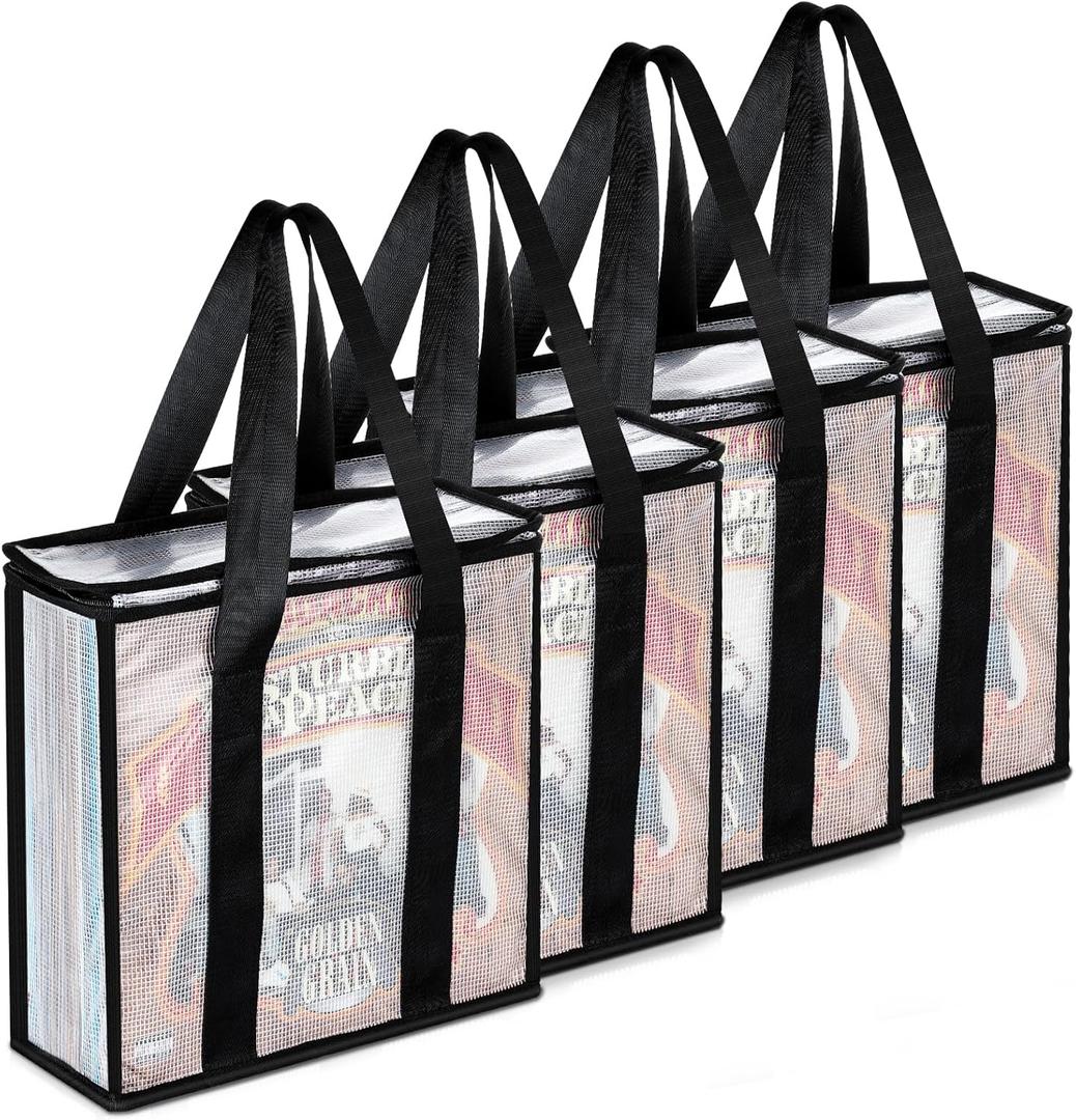 Lukeline 4 Pack Vinyl Record Organizer, Clear LP Vinyl Organizer, Holds 145 Albums, Dust/Scratch Resistant, Waterproof, Carrying Bag