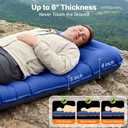 OGERY Sleeping Pad, Ultralight Inflating Sleeping Pad for Camping with Pillow Built-in Foot Pump, 6" Extra-Thick Reinforced Camping Pad for Hiking, Backpacking, Tent, Single,Blue