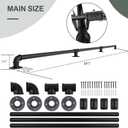 Hand Rails for Indoor Stairs, 8FT Metal Stair Railing Indoor, Dia. 1.24, Matte Guard Coating, 400LBS Load Capacity Wall-Mounted Pipe Staircase Handrails for Indoor & Outdoor Use