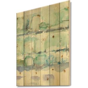 Blue Abstract Panel I Modern & Contemporary Wood Wall Decor, Blue Wood Wall Art, Large Cottage Wood Wall Panels Printed On Natural Pine Wood Art (32"L x 24"W)