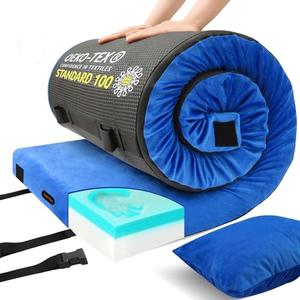 Lxotvae Kid Memory Foam Camping Mattress pad, Thick Sleeping Mat for Adults with Waterproof and Non-Slip Bottom, Portable Roll Up Mattress for Sleepover Guest,Cot Pad for Car Camping