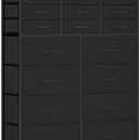 Dresser for Bedroom with 18 Drawers, Tall Fabric Storage Dresser, Chest of Drawers for Closet, Nursery, Bedside, Living Room, Laundry, Entryway, Hallway (Black)