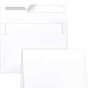 White Blank Greeting Cards with Envelopes 5 x 7 Heavyweight Folded White Cardstock and A7 Envelopes Printable Self-Seal 20 Packs for Wedding Invitations, Birthday, Thank You Cards, Mailing