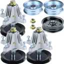 3 Pack 918-06980 Spindle Assembly with 756-04511B 756-05034A Idler Pulley Replaces 618-06980 918 06980 for Cub Cadet 50 Inch Deck ZT1 50, ZT2 50, Z550, RZT-L50, Troy Bilt Mustang Xp 50 Mowers
