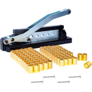 Heavy Duty Standard Air Hose Repair Kit, 3/8 Air Hose Crimping Tool
with Crimper 50 x 0.593" Id & 50 x 0.656" Id, Air Hose Crimper fits for 1/4", 5/16", 3/8" PVC and Rubber Hoses