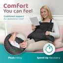 Zomaple Recovery Hysterectomy Pillow with Gel Pack & Lumbar Support Post Abdominal Surgery Must Haves Ideal for C-Section, Laparoscopic & Hernia Healing Comfort, Light Black, 2