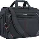 KROSER Laptop Bag 15.6 Inch Briefcase Messenger Bag Water Repellent Computer Case Shoulder Bag Durable Tablet Sleeve with RFID Pockets for Business/College/Women/Men - Black/Red