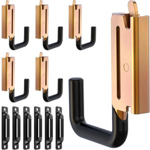E Track Hooks Heavy Duty, J Hooks with Rust Resistant Coating & Spring Loaded Design for E-Track X-Track, Perfect for Enclosed Trailers, Trucks, Vans & Warehouse(6SET J Hooks&Slot)