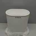 KSSKSS 1.8 Gallons Small White Bathroom Trash Can with Lid, Slim Bathroom Garbage Bin, Removable Liner Bucket, Dog Proof Trash Can with Pop-Up Lid for Bedroom,Toilet