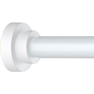 Thestoa Shower Curtain Rod Adjustable 43-66 inch, 1"Diameter Spring Tension Curtain Rod No Drill, Anti-Rust Non-Slip Shower Rod, White Shower Curtain Rod for Bathroom Tension