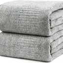 SEISSO Bath Towels, Extra Absorbent & Quick Drying Towels for Bathroom, Viscose Made from Bamboo Soft Bath Sheet (35 x 63inch), Premium Towel Multipurpose Use for Fitness, Spa, Yoga, Grey (2pack)