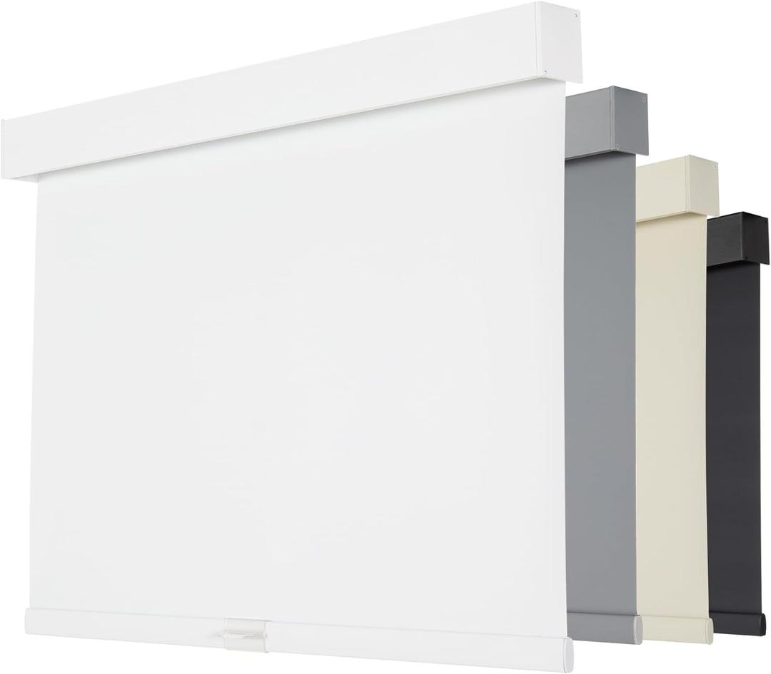 Persilux Cordless Blackout Shades for Windows, Pull Down Shades & Blinds with Valance, Thermal Insulated Fabric Window Blinds for Winodws, UV Protection Shades for Home and Bedroom (White,56"W x72"H)