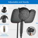 Black Shower Heads with Handheld Spray Combo 2.5GPM: 10 Rainfall Shower Head & Detachable Shower Head, 9 Spray Settings Handheld Shower Head with ON/OFF Switch and 15-Stage Filter