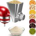 Ezato 2026 Grain Mill Attachment for KitchenAid Stand Mixer, All Metal 9 Levels Flour Mill for KitchenAid, Fit for Grinding Wheat, Corn, Oats, Millet, Coffee Beans