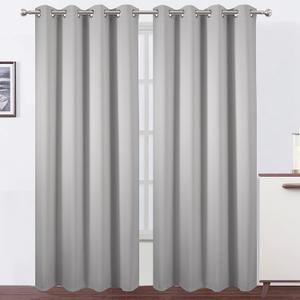 LEMOMO Blackout Curtains 52 x 84 inch/Light Grey Curtains Set of 2 Panels/Thermal Insulated Room Darkening Bedroom Curtains (52"W x 84"L (Pack of 2))
