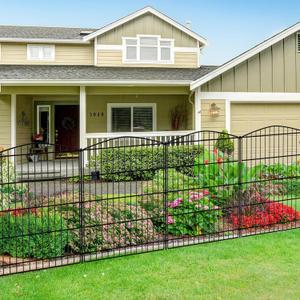 INJOPEXI Decorative Garden Fence 12 Panels 23.6ft (L)30in (H) Garden Fences with 12 Panels Rustproof Metal Wire No Dig Animal Barrier Fencing Rabbit Dog Fence for Yard Patio Outdoor - Without Gate