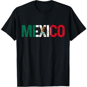 Mexico Mexican Flag Vintage Pride T-Shirt Small (Black)