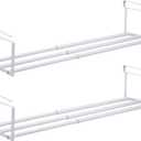 Qianyu 2 PCS Expandable Shoe Rack Organizer Adjustable Under Cabinet Shoe Rack Retractable Hanging Shelf for Space Saving Clothing Storage Dorm Room (White)