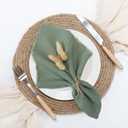 keypan Sage Green Cloth Napkins Washable, Linen Cotton Table Rustic Fabric Napkin Bulk with Fringe for Thanksgiving Dinner Wedding Party Set of 8 17x17 inch