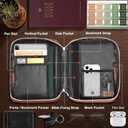 Bible Cover Case with Built-in Book Stand, Large Storage Leather Bible Bags for Women Men, Zipper Church PU Book Cover Study Bag, Christian Gifts for Mother/Husband/Daughter (11.8"x9")