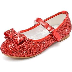 Parrosoo Toddler Girls Dress Shoes - Black Floral Mary Jane Flats for Girls - Water Resistant - All Seasons - Casual - Wedding, Dance, Daily Wear, Size 3