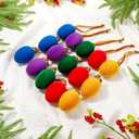 15 Pcs Christmas Velvet Balls Bulk C9 Flocked Christmas Tree Ball Ornaments Plastic Shatterproof Xmas Decorative Hanging Home Ornaments for Xmas Tree Party Holiday Decor (2.36'',Rainbow)