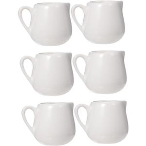 Mikinona 6pcs Ceramic Sauce Jugs Milk Storage Jars Spoon Condiment Containers Lids