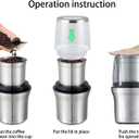 DR MILLS DM-7412M Stainless Steel Electric Dried Spice and Coffee Grinder,2 in 1 Wet and Dry, Removable Cups, Dishwasher Safe