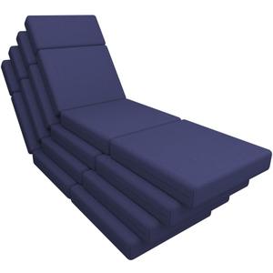 4 Pcs Chaise Lounge Cushions Outdoor, 72 x 21 x 4 Inch Lounge Chair Cushions for Outdoor Furniture - Waterproof Lounge Patio Replacement Cushion, 4In Fade-Resistant ThickPatio Chaise Lounge Cushion