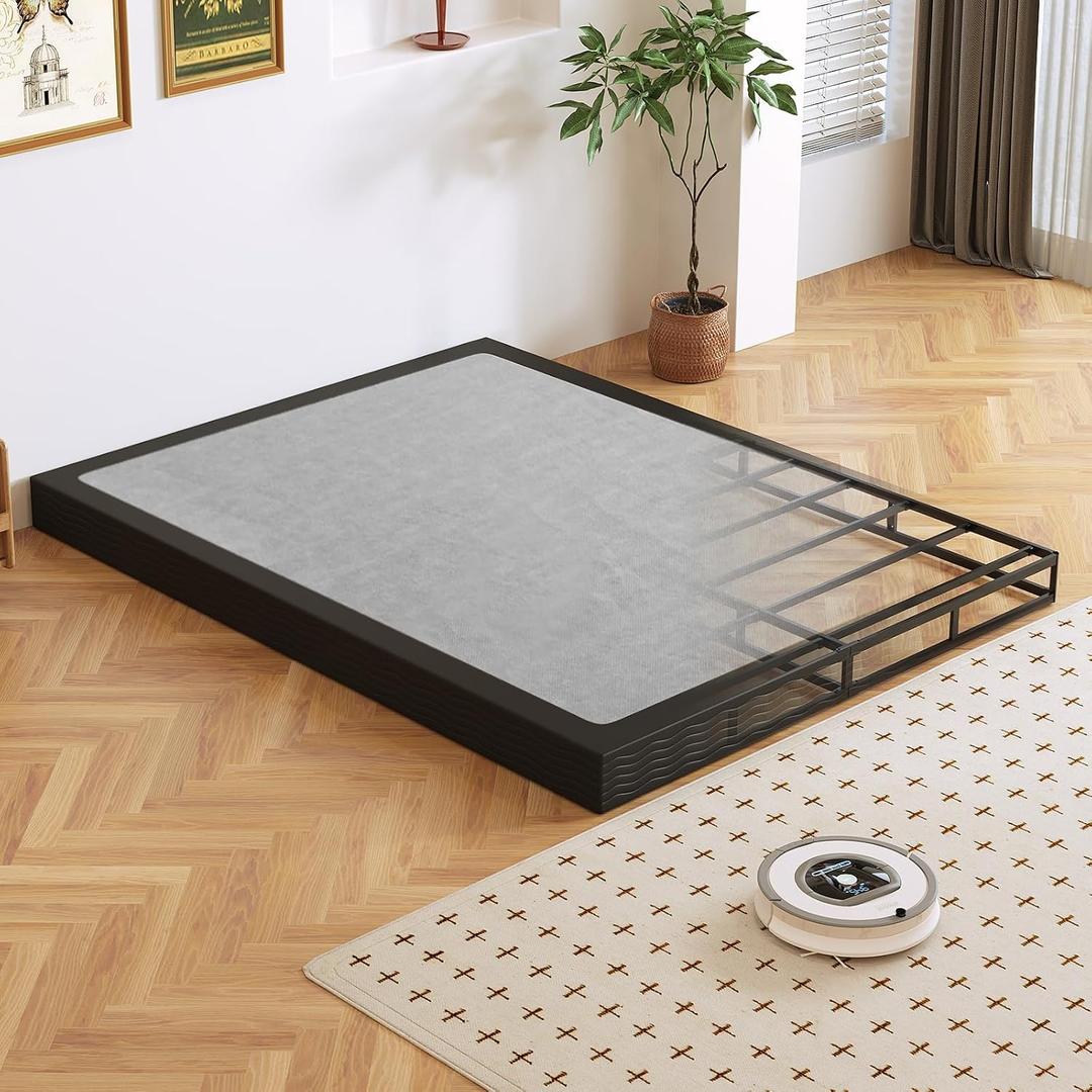 Box Spring, Metal Frame Mattress Foundation with Fabric Cover, Easy Assembly, Noise-Free (5 Inch, Queen)