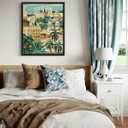 2 x Genoa Italy Art Print Poster, Europe City Skyline Artwork Painting Wall Art Vintage Painting for Bedroom Bathroom Living Room Decor 53 (Genoa Italy, 8 x 10 inches, Unframed)