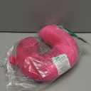 Wolf Essentials Kids Travel Neck Pillow - Cozy Soft Microfiber, Compact Design for Airplane, Car Seat, or Toddler Travel Support  Pink