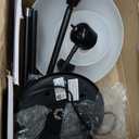 Globe Electric 67135 72" Torchiere Floor Lamp and Adjustable Reading Light, Matte Black, Frosted Shade, Dual Rotary Switch, 3-Step Dimming, Modern Lighting for Living Room or Office