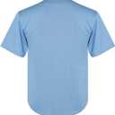 Youth Baseball Jersey Kids Button Down Short Sleeve Solid Color T-Shirt for School, PE, League Team Uniform (L)