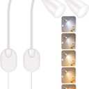 2 Pack LED Wall Mounted Bedside Reading Light, 3 Color Modes,10 Brightness Dimmable, USB Charging Port, Memory Timer Adhesive Wall Light Night Lamp for Books in Bed, Eye-Caring Bedroom Lighting White