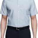 Van Heusen Men's Short Sleeve Dress Shirt Regular Fit Oxford Solid (17.5"-18" Neck)