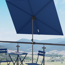 Grand patio Balcony Umbrella, JENA 6x4 FT Outdoor Umbrella, Rectangular Flat Canopy Versatile Patio Shade with 360 Degree Roating Knob for Deck Apartment, Blue